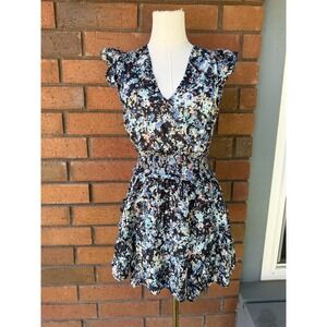 Ramy Brook Jessie Bloom Printed Dress Mini Colorful | Navy Multi | Women Size XS